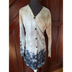 Logo Lori Goldstein Womens Tie-Dye Long Cardigan M